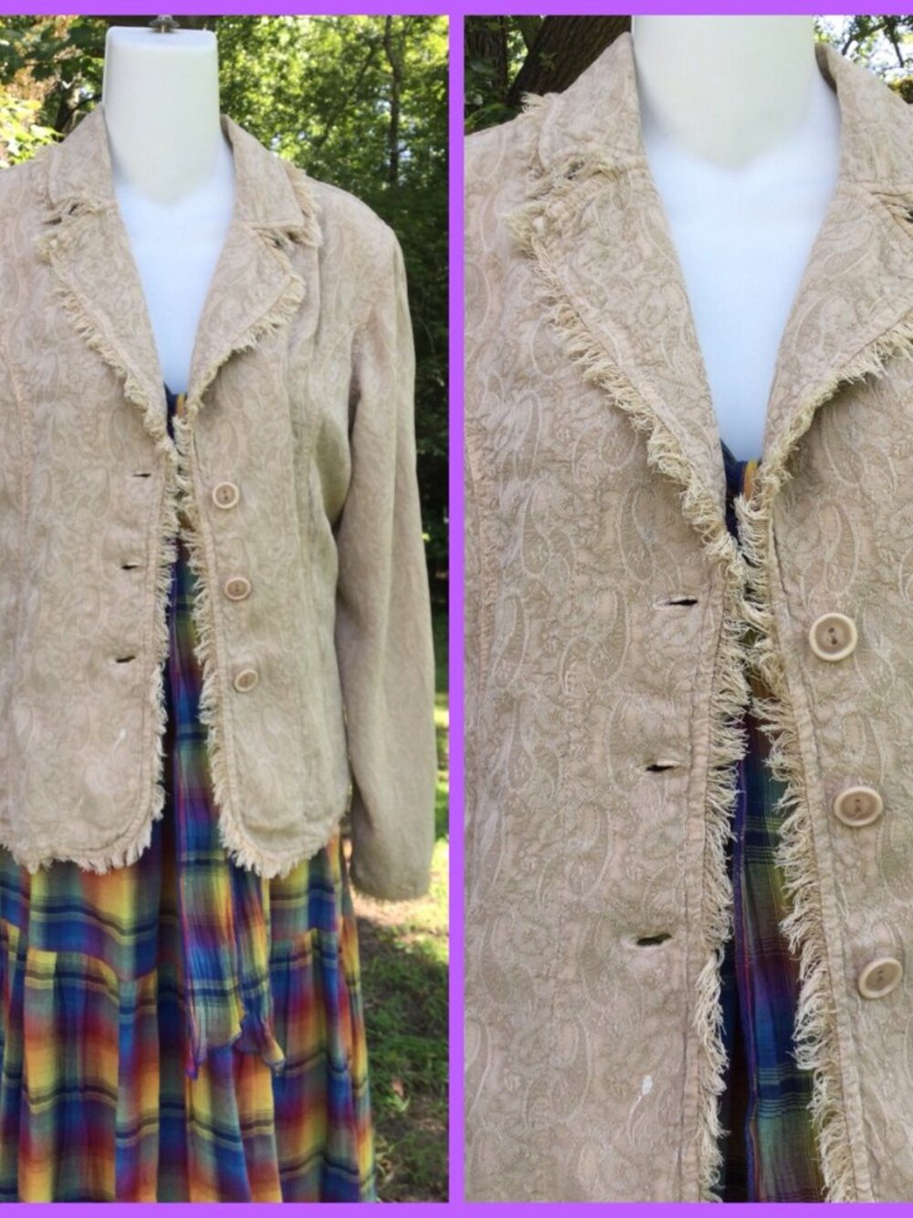 Paisley Embossed Blazer, sz S